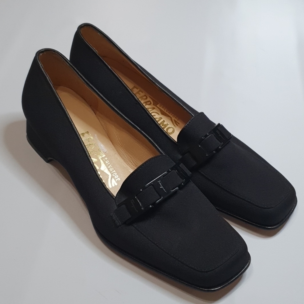 New Salvatore Ferragamo Vintage Tours Slip On Bla